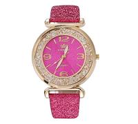 ITVIP Women's Watch, Mobile Sand Ball Gold Powder PU Leather Strap Quartz Watch 230mm Rosa Brillante