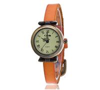 ITVIP Women's Watches, Elegant and Simple Roman Numeric Dial Literary Personality Retro Thin Band Quartz Watch 230mm Orange