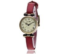 ITVIP Women's Watches, Elegant and Simple Roman Numeric Dial Literary Personality Retro Thin Band Quartz Watch 230mm red