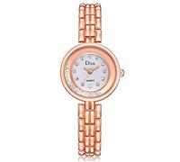 ITVIP Women's Wrist Watch Small Watch with Crystal Ball and Diamond Dial Fashion Rose Gold High End Quartz Watch 194 a