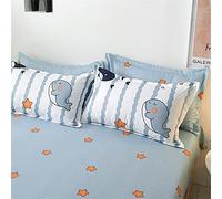 iTwinkle-Huang Duvet Cover Pillowcase Set for Children Toddler Cot, 3D Animal Alpaca Ocean World Dolphin Starfish Blue White Lightweight 80x80cm Pillowsham (White, Pillowcase only)