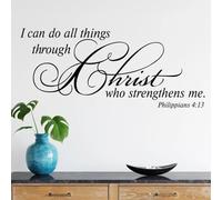 ity Text“I Can Do All Things Through Christ ..”Art Wall Stickers for Bedroom Living Room Decoration Wall Decals