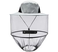 ITYOOS 1 Piece Mosquito Head Net Hat Grey Sun Hat with Netting Midgie Face Cover Mask Midge Hat Outdoor Mosquito Head Net Hat Midge Head Net Safari Hat Quick Dry Wide Brim Sun Protection