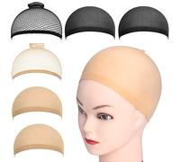 ITYOOS 6 Pieces Wig Caps Stretchy Breathable Hair Net for Wigs Wig Cap for Long Hair Stocking