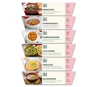 iTz noT Just High Protein Indian Meals Combo-6 Ready to Eat Curry Packs (6×370g), Keema Peas, Chana Masala, Paneer Makhani, Saag Paneer, Tadka Dal & Dal Makhani, Low Carb, High Fibre, Vegetarian