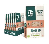iTz noT jusT Sticky Rice 200g(Pack of 6)- Low Carb Konjac Shirataki Rice, Ready to Eat, Gluten-Free, Plant-Based, No Added Preservatives, Low Calorie, High Fibre Rice Alternative