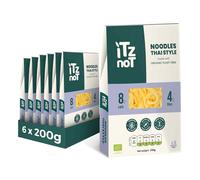 iTz noT jusT Thai Style Noodles 200g (Pack of 6) - Low Carb Konjac Shirataki Noodles, Ready to Eat, Gluten-Free, Plant-Based, No Added Preservatives, Low Calorie, High Fibre Noodle Alternative