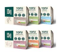 iTz noT JUST TOFU Variety Pack (6 x 280g) Vegan High Protein Tofu Black Pepper, Herb Garden, Original, Korean Chilli, Smoked Paprika & Tikka Masala Gluten Free, Low Fat, Nigari Tofu