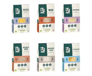iTz noT jusT Variety Mix Pack 200g (Pack of 6) - Konjac Shirataki Rice, Sticky Rice, Couscous, Udon & Noodles Thai Style, Low Carb, Ready to Eat, Gluten Free, Plant-Based, No Added Preservatives