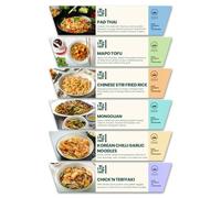 iTz noT Low Carb Meals Combo 370g(Pack of 6) Konjac Meals, Pad Thai, Mapo Tofu, Chinese Stir Fried Rice, Mongolian, Korean Chilli Garlic Noodles & Chick’n Teriyaki, Vegan, High Fibre, Low Calorie