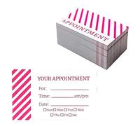 ITZAMNA Appointment Card 100 HOTPINK Cute Design Client Appointment Card Salon Appointment Card Makeup Artist Hair Stylist Nail Artist Beauty (HOTPINK