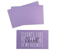 ITZAMNA Clients Like You are The Heart of My Business Thank You for Your Purchase Cards Purple Pack of 100