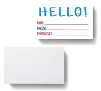 ITZAMNA Hello Card for Kid Play Date Invitation Card Kids Calling Cards Keep in Touch Cards Mommy Contact Card Pack of 200