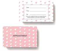 ITZAMNA Pink Appointment Cards Love Heart Shape Client Appointment Reminder Card for Salon Makeup Artist Hair Stylist Nail Beauty Therapy Dentist pet Care Pack of 200