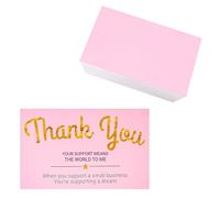 ITZAMNA Thank You card Your support means the wolrd to me small business customer packaging insert retail pink pack of 100
