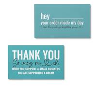ITZAMNA Thank You for Supporting Small Business Cards Customer Appreciation Note Cards Pink Script with Heart Pack of 100 Bird Egg Color