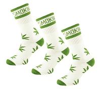 Itzu 3 Pack HighLife Ganja Leaf Weed Smokin Comfort Calf Hi Socks (White Lime/White Lime/White Lime)