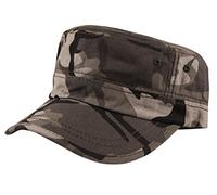 Itzu Adult Military Cadet Army Camo Cap Hat 100% Cotton in Camouflage Grey