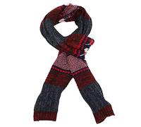 Itzu Luxury Knit Scarf Unisex Argyle Pattern Striped in Blue Red Burgundy