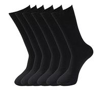 Itzu Men's Diabetic Friendly Socks Loose Top Non Elastic Ribbed Casual Formal - 6 Pairs Black