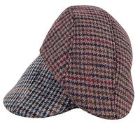 Itzu Youth 2 Pack Tweed Flat Cap Hat Houndstooth Cotton Youth Kids Set Beige/Brown