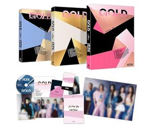 ITZY - GOLD 9th Mini Album (STANDARD Ver. / Random) Photobook + CD-R + Photocard + Postcard + Folding Poster + 2 Pin Badges + 4 Extra Photocard Official K-POP Sealed Album