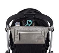 Itzy Ritzy Adjustable Stroller Caddy, Stroller Organizer Featuring Two Built-in Pockets, Front Zippered Pocket and Adjustable Straps to Fit Nearly Any Stroller, Grayson