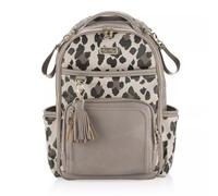 Itzy Ritzy Baby Changing Bag, The Boss Plus Nappy Backpack - Large Diaper Organiser Pack with Changing Mat, 19 Pockets, Insulated Bottle Holder, Stroller Straps, Baby Bag for Mum & Dad (Leopard)