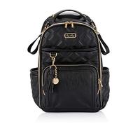 Itzy Ritzy Diaper Bag Backpack - Large Capacity Boss Plus Backpack Diaper Bag Featuring 19 Pockets, Changing Pad, Stroller Clips and Comfortable Backpack Straps, Mystic Black