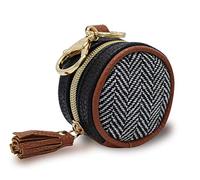 Itzy Ritzy Dummy Case - Leather Pacifier Case with Zip, Portable Case Holds 2 Dummies, Attaches to Nappy Bag, Pram or Keychain, Baby Essentials for Mums - Coffee & Cream