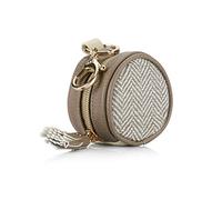 Itzy Ritzy Dummy Case - Leather Pacifier Case with Zip, Portable Case Holds 2 Dummies, Attaches to Nappy Bag, Pram or Keychain, Baby Essentials for Mums - Vanilla Latte