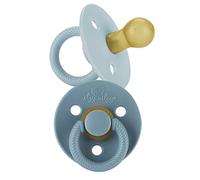 Itzy Ritzy Natural Rubber Newborn Pacifiers (Set of 2) - Baby Pacifiers with Cherry-Shaped Nipple & Large Air Holes for Added Safety; Set of 2 Binkies in Harbor & Coast (Ages 0 - 6 Months)