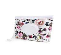 Itzy Ritzy Reusable Wipe Pouch - Take & Travel Pouch Holds Up to 30 Wet Wipes, Includes Silicone Wristlet Strap, Floral