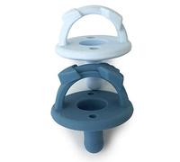 Itzy Ritzy Silicone Pacifiers for Newborn - Sweetie Soother Pacifiers Feature Collapsible Handle & Two Air Holes for Added Safety; for Ages Newborn and Up, Set of 2 in Light Blue & Dark Blue