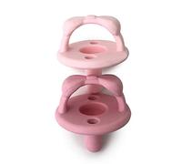 Itzy Ritzy Silicone Pacifiers for Newborn - Sweetie Soother Pacifiers Feature Collapsible Handle & Two Air Holes for Added Safety; for Ages Newborn and Up, Set of 2 in Light Pink & Dark Pink
