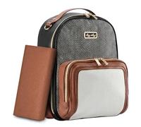 Itzy Ritzy Baby Changing Bag, Mini Plus Nappy Backpack- Small Diaper Organiser Bag with Changing Mat, 10 Pockets, Insulated Bottle Pocket, Pram Rings For Straps & Pocket for Mum and Dad -Coffee&Cream