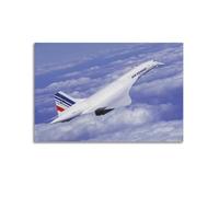 IUAUTVZM Civil Air France Concorde Supersonic Airliner Flight Above Clouds Decorative Painting Canvas Wall Posters And Modern Family Bedroom Decor 08x12inch(20x30cm)