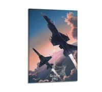 IUAUTVZM Military Jet Flight Oil Painting Decorative Painting Canvas Wall Posters And Modern Family Bedroom Decor 12x18inch(30x45cm)