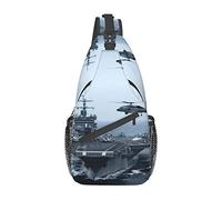IUBBKI Aircraft Carrier Killer Whales Swim Along Crossbody Bag Men'S Chest Cross Body Bag, Light, For Hiking And Travel