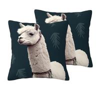 IUBBKI Alpaca Llama Linen Throw Pillow Covers Set of 2 Decorative Pillow Cases Double-Sided Cushion Cover Soft Breathable Pillowcases 20"x20" Farmhouse Pillowcase for Home Decor Gift