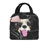 IUBBKI Australian Shepherd Lunch Bags Insulated Lunch Box with Pocket Reusable Cooler Tote Bag for Picnic Beach