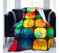 IUBBKI Awesome Colorful Mid Century Retro Blanket Ultra-Soft Flannel Light Blankets Warm and Comfortable Suitable for All Seasons 60"X50"