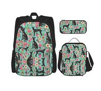 IUBBKI Backpack Sets 3 Piece School Bag Students Teens (Italian Greyhound) Book Bag+Lunch Bag+Pencil Case Cute Sackpack College Work Gym Hiking Fishing Computer Bag