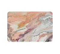 IUBBKI Bath Mat Abstract Marble Art Orange Peach Grey And Ochre Painting Print Floor Rug Washable Bathroom Floor Mats Water Absorbent Patio Shower Mats, 40x60cm