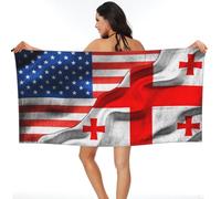 IUBBKI Beach Towel America Flag Georgia Georgians Flag Bath Towel Oversized for Men Women,Quick Dry Absorbent Towel for Travel Pool Yoga Gym Sport 31.5"X63"