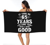 IUBBKI Beach Towel Happy 65th Birthday Bath Towel Oversized for Men Women,Quick Dry Absorbent Towel for Travel Pool Gym Sport 27.5"X55"