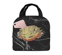 IUBBKI Bearded Dragon Lunch Bags Insulated Lunch Box with Pocket Reusable Cooler Tote Bag for Picnic Beach