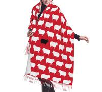 IUBBKI Black Sheep Sweater Pattern Cashmere Fringe Scarf Autumn And Winter Silk Scarves Are The Most Soft And Comfortable.