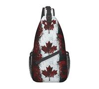 IUBBKI Canada Flag Digital Camo Crossbody Bag Men'S Chest Cross Body Bag, Light, For Hiking And Travel