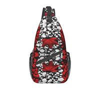 IUBBKI Canada Flag Wallpapers Colorful Butterfly Crossbody Bag Men'S Chest Cross Body Bag, Light, For Hiking And Travel